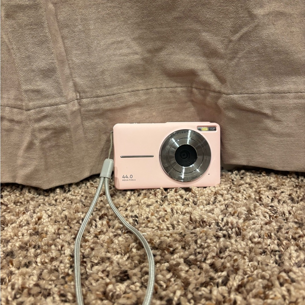 Pink Digital Camera with Strap